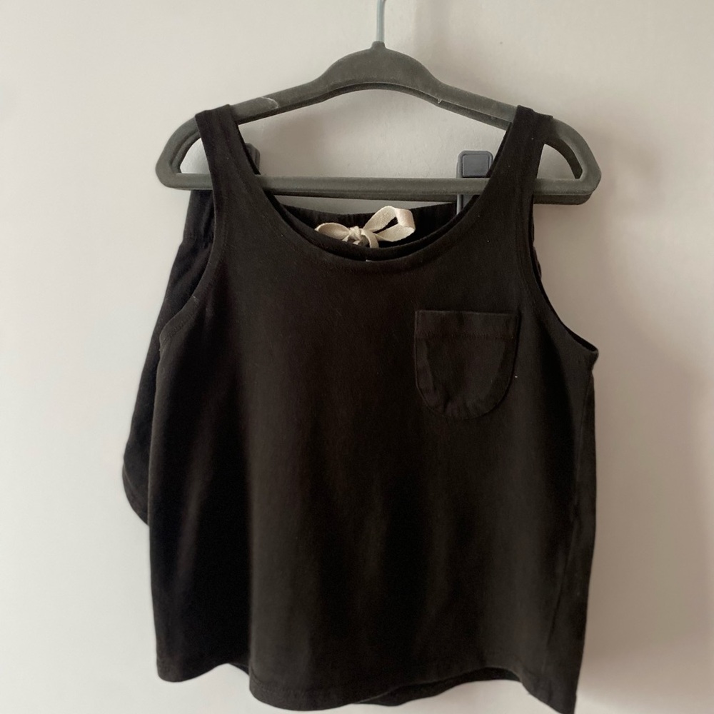Gray Label Black washed-out tank and skirt set 2/3T